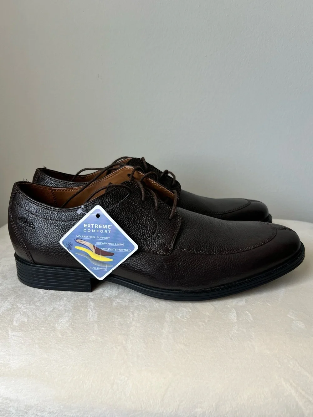 Clarks Men's Dark Brown Leather Derby Shoes Size 13 NEW!!
